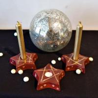 Bougeoir etoile rouge or 1