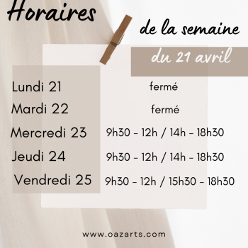 Horaires semaine 9