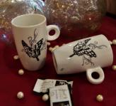 Tasses café papillon hautes